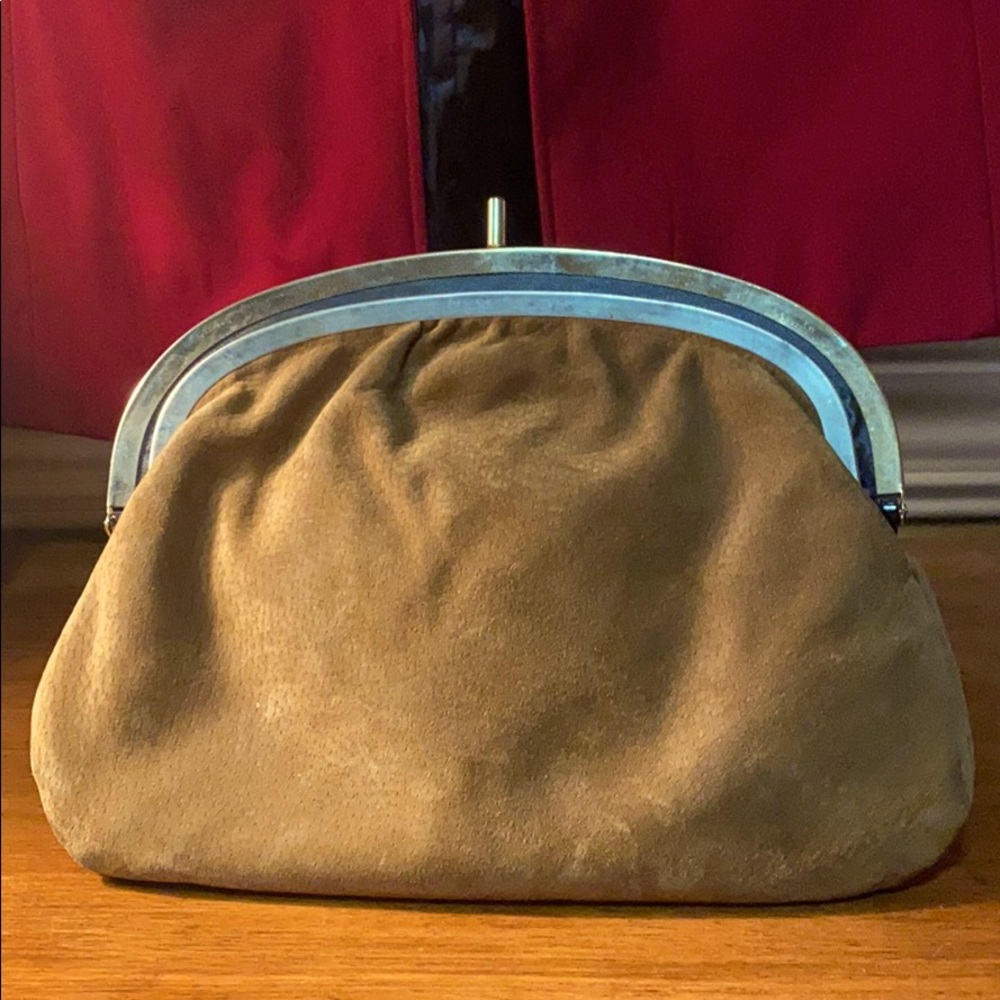 Vintage clutch suede Italian made purse